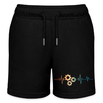 Battement de coeur rétro rouages - Short de jogging enfant bio Stanley/Stella - noir - Devant