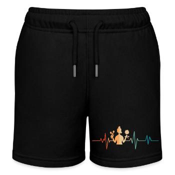 Retro Heartbeat Florist - Kinder Organic Joggingshorts Mini Bolter von Stanley/Stella - Schwarz - Vorne