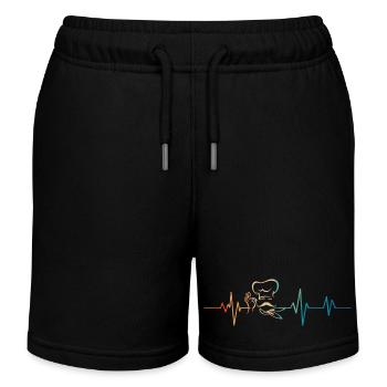 Battement de coeur rétro chef cuisinier - Short de jogging enfant bio Stanley/Stella - noir - Devant