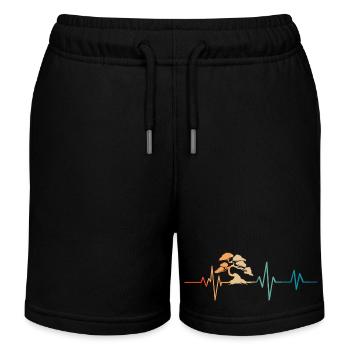 Bonsai heartbeat - gift idea - Kids Organic Sweat Shorts by Stanley/Stella - black - Front