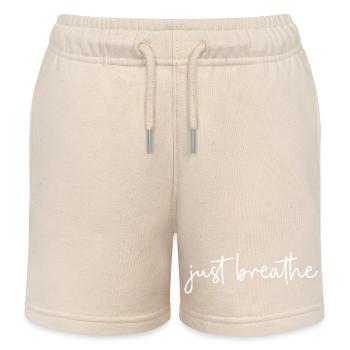 Just Breathing Breath - Kids Organic Sweat Shorts by Stanley/Stella - soft Ecru - Front