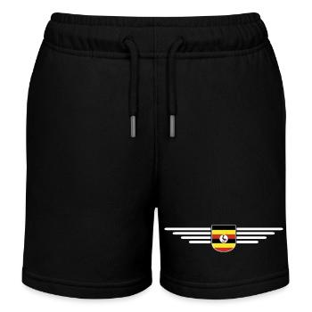Uganda T-Shirt for Explorers - Kids Organic Sweat Shorts by Stanley/Stella - black - Front