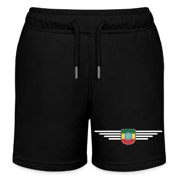 Ethiopia Design – Pride and Culture - Kids Organic Sweat Shorts by Stanley/Stella - black - Front