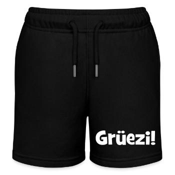 Grüezi - Schweiz - Switzerland - Swiss - Suisse - Kinder Organic Joggingshorts Mini Bolter von Stanley/Stella - Schwarz - Vorne