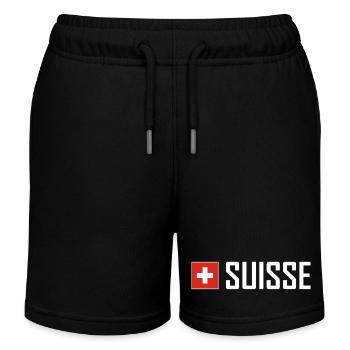 Suisse - Drapeau - Schwiiz - Suisse - Suisse - Short de jogging enfant bio Stanley/Stella - noir - Devant