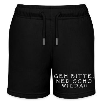 Please go, ned scho wieda!! - Kids Organic Sweat Shorts by Stanley/Stella - black - Front