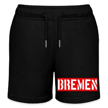 Bremen - Weser - Werder - Hansestadt - Kinder Organic Joggingshorts Mini Bolter von Stanley/Stella - Schwarz - Vorne