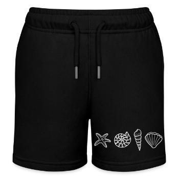 Muscheln - Meerestiere - Kinder Organic Joggingshorts Mini Bolter von Stanley/Stella - Schwarz - Vorne