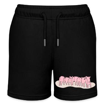 Entzückende Ferkel von hinten - Kinder Organic Joggingshorts Mini Bolter von Stanley/Stella - Schwarz - Vorne