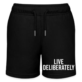 Live Deliberately - Kids Organic Sweat Shorts by Stanley/Stella - black - Front