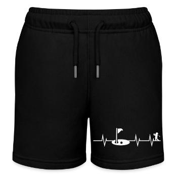 Heartbeat of a Golfer - Kinder Organic Joggingshorts Mini Bolter von Stanley/Stella - Schwarz - Vorne