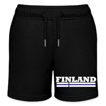 Finnland Flagge - Kinder Organic Joggingshorts Mini Bolter von Stanley/Stella - Schwarz - Vorne
