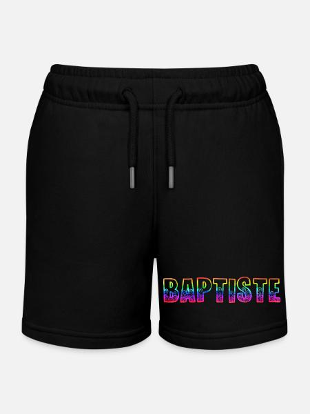 baptiste rs arc-en-ciel - Short de jogging enfant bio Stanley/Stella - noir