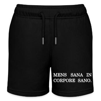 ein gesunder geist in einem geusnden körper weiss - Kinder Organic Joggingshorts Mini Bolter von Stanley/Stella - Schwarz - Vorne
