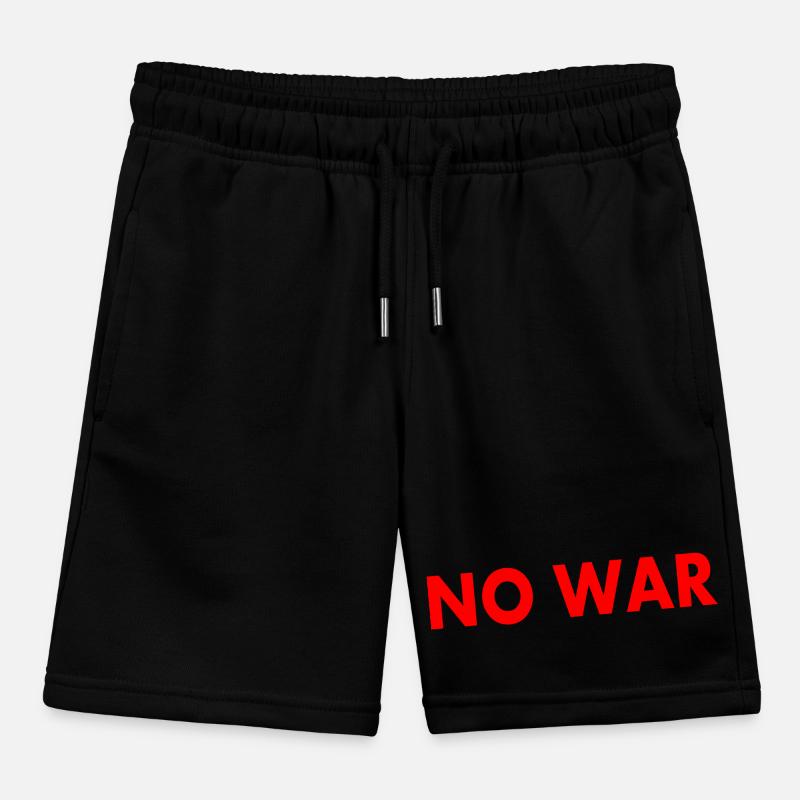 No war Kids Organic Sweat Shorts by Stanley/Stella