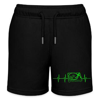 Plattenspieler Herz Frequenz - Kinder Organic Joggingshorts Mini Bolter von Stanley/Stella - Schwarz - Vorne
