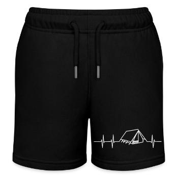 Herzschlag Camping - Kinder Organic Joggingshorts Mini Bolter von Stanley/Stella - Schwarz - Vorne