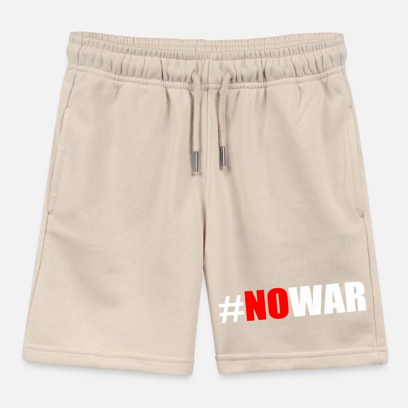 No war Kids Organic Sweat Shorts by Stanley/Stella