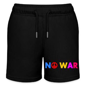 No war - Short de jogging enfant bio Stanley/Stella - noir - Devant