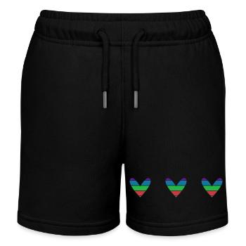 HERZ. HERZ. VALENTINSTAG. LIEBE. LIEBE. HERZ - Kinder Organic Joggingshorts Mini Bolter von Stanley/Stella - Schwarz - Vorne