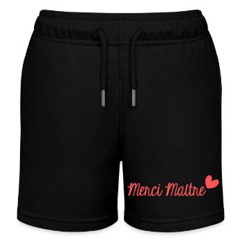 MERCI. MERCI MAÎTRE. CADEAU MAÎTRE. VACANCES. ÉTÉ. - Short de jogging enfant bio Stanley/Stella - noir - Devant