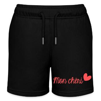 MON CHERI. CHERI. I LOVE YOU. MY LOVE - Short de jogging enfant bio Stanley/Stella - noir - Devant