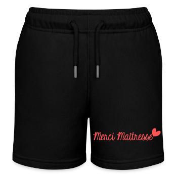MERCI. MERCI MAÎTRESSE. CADEAU MAÎTRESSE. VACANCES - Short de jogging enfant bio Stanley/Stella - noir - Devant