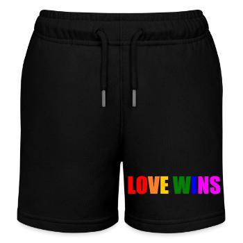 Love wins - Kids Organic Sweat Shorts by Stanley/Stella - black - Front