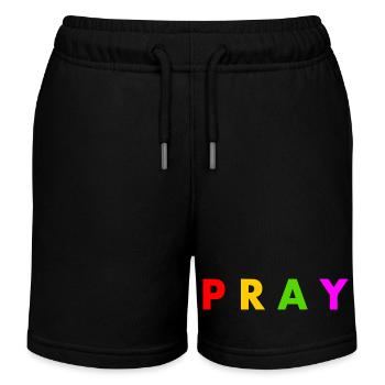 Pray - Kids Organic Sweat Shorts by Stanley/Stella - black - Front