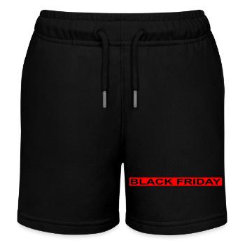 Black Friday red stripe - Kids Organic Sweat Shorts by Stanley/Stella - black - Front