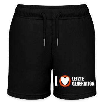 Letzte Generation - Design 3 - Kinder Organic Joggingshorts Mini Bolter von Stanley/Stella - Schwarz - Vorne