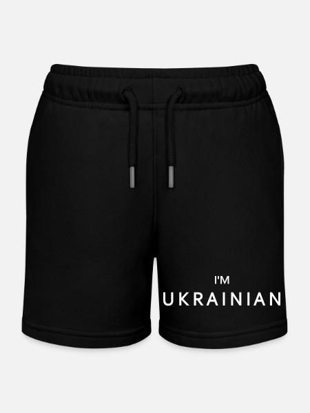 I'm ukrainian - Short de jogging enfant bio Stanley/Stella - noir