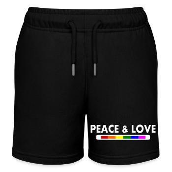 Peace and love - Kinder Organic Joggingshorts Mini Bolter von Stanley/Stella - Schwarz - Vorne