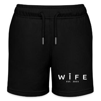 2023 Fiançailles Mariage Douche nuptiale - Short de jogging enfant bio Stanley/Stella - noir - Devant