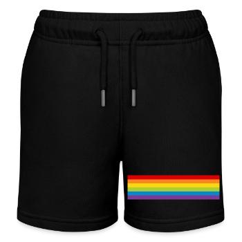 Drapeau de la fierté LGBT CSD Drapeau arc-en-ciel Mois de la fierté - Short de jogging enfant bio Stanley/Stella - noir - Devant