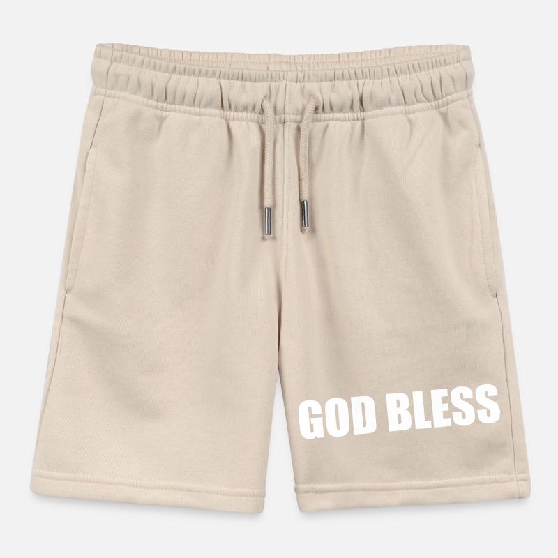 God bless Kids Organic Sweat Shorts by Stanley/Stella