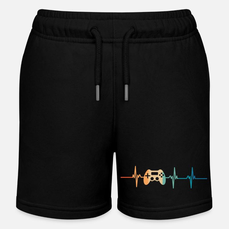 battement De cœur console de jeux - Short de jogging enfant bio Stanley/Stella - noir