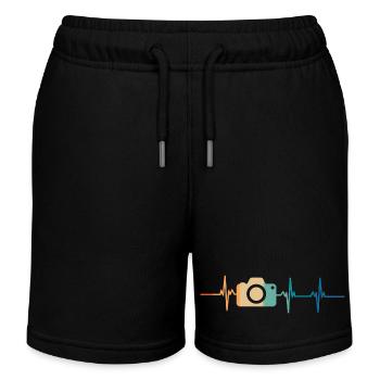 Heartbeat-Kamera - Kinder Organic Joggingshorts Mini Bolter von Stanley/Stella - Schwarz - Vorne