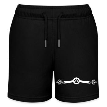 hund pfote symbol - Kinder Organic Joggingshorts Mini Bolter von Stanley/Stella - Schwarz - Vorne