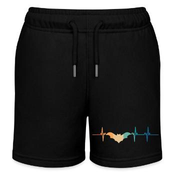 Herzschlag der Fledermaus - Kinder Organic Joggingshorts Mini Bolter von Stanley/Stella - Schwarz - Vorne