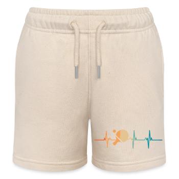 Battement de cœur Ping pong - Short de jogging enfant bio Stanley/Stella - écru doux - Devant