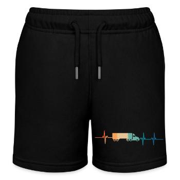 Heartbeat Truck - Kinder Organic Joggingshorts Mini Bolter von Stanley/Stella - Schwarz - Vorne