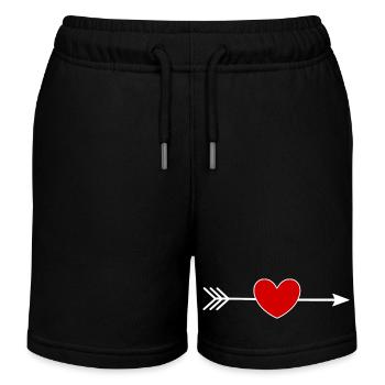 Red Heart - Kids Organic Sweat Shorts by Stanley/Stella - black - Front