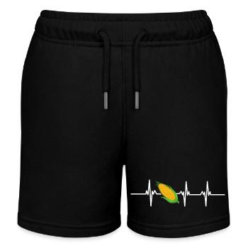 Battement de cœur Corn - Short de jogging enfant bio Stanley/Stella - noir - Devant