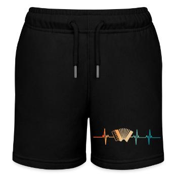 Akkordeon-Herzschlag - Kinder Organic Joggingshorts Mini Bolter von Stanley/Stella - Schwarz - Vorne