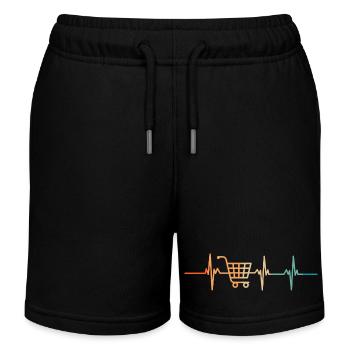 Battement de cœur panier - Short de jogging enfant bio Stanley/Stella - noir - Devant