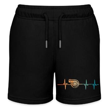 Turbo heartbeat - Kids Organic Sweat Shorts by Stanley/Stella - black - Front