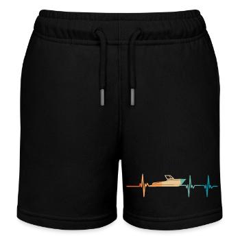 Herzschlagboot - Kinder Organic Joggingshorts Mini Bolter von Stanley/Stella - Schwarz - Vorne