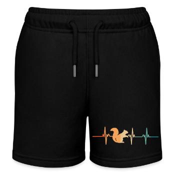 Herzschlag des Eichhörnchens - Kinder Organic Joggingshorts Mini Bolter von Stanley/Stella - Schwarz - Vorne