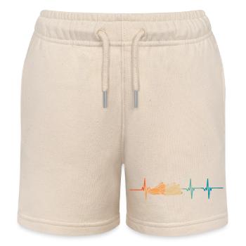 Heartbeat Athletic Shoes - Kids Organic Sweat Shorts by Stanley/Stella - soft Ecru - Front